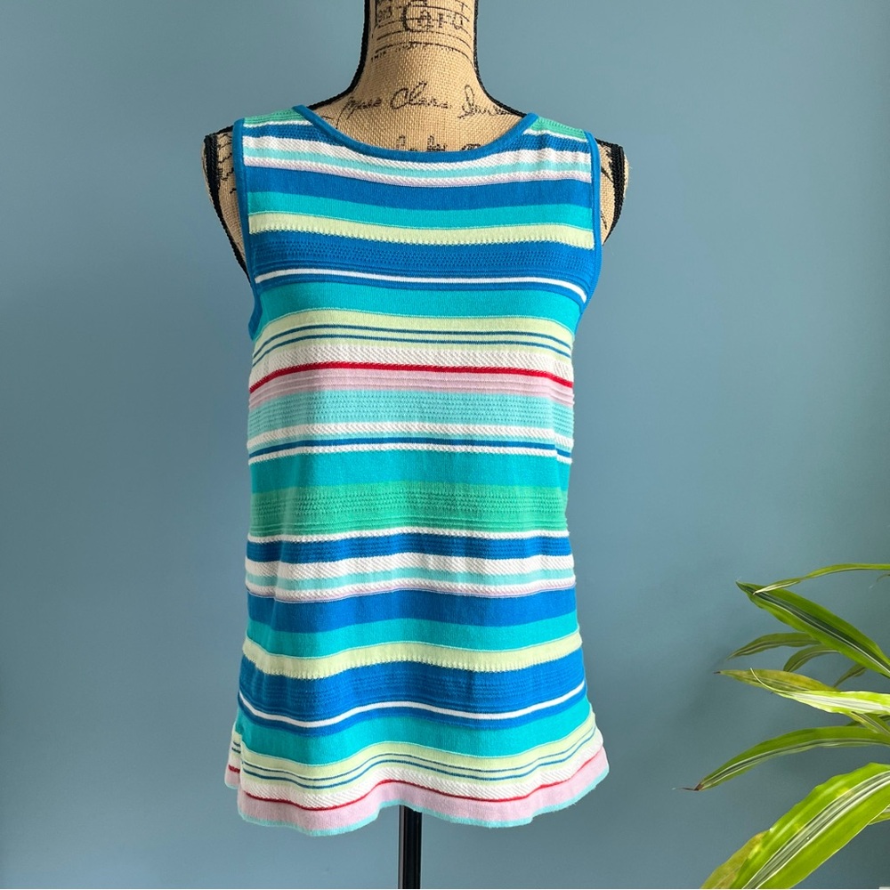 Talbots Classic Striped Sleeveless Sweater